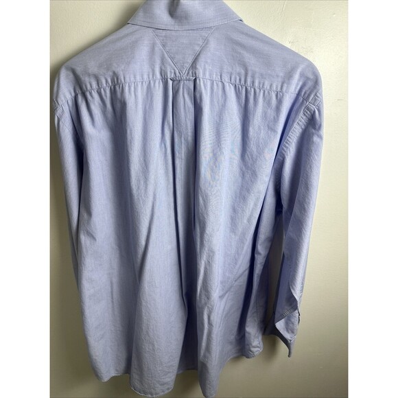 Tommy Hilfiger Men's Size 16.5 34-35 Blue Striped Long-Sleeve Button-Up Shirt - Picture 6 of 12
